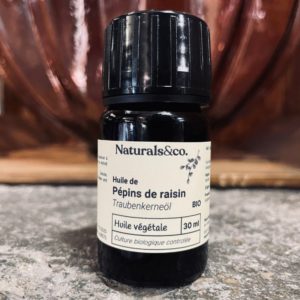 Huile de Pépins de raisin BIO 30ml- Ingrédient cosmétique maison - Phase huileuse - Naturals&co