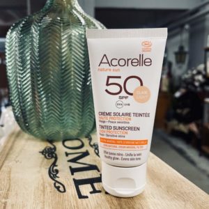 Crème Solaire Visage teintée BIO - SPF 50 - Acorelle - Cosmétique naturelle