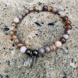 Bracelet Agate Beige - Gaïa - Lithothérapie