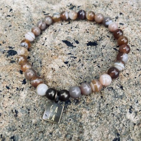 Bracelet Agate Beige - Gaïa - Lithothérapie