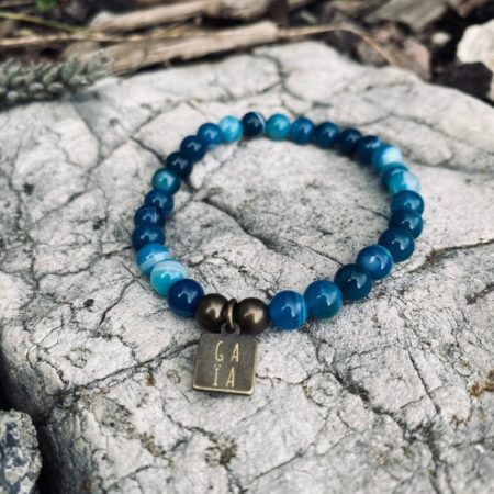 Bracelet Agate Bleue - Gaïa - Lithothérapie