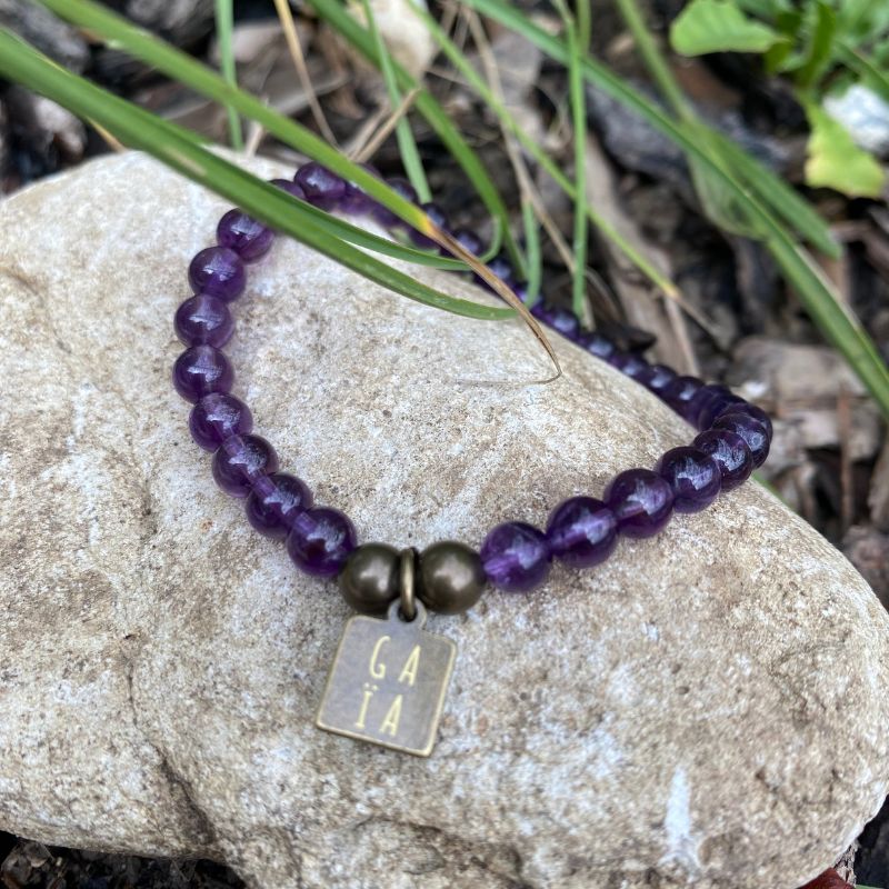Bracelet Améthyste Brillante - Gaïa - Lithothérapie