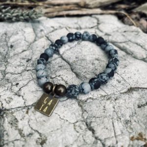 Bracelet Obsidienne Neige Mate - Gaïa - Lithothérapie